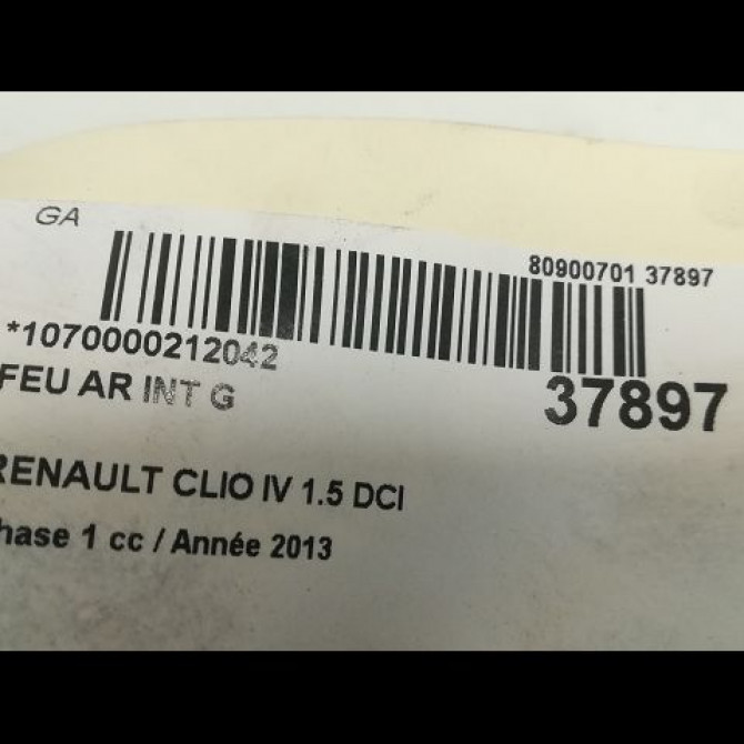 Feu arrière interieur gauche occasion RENAULT CLIO IV Phase 1 07-2012->... 1.5 DCI 90ch 3