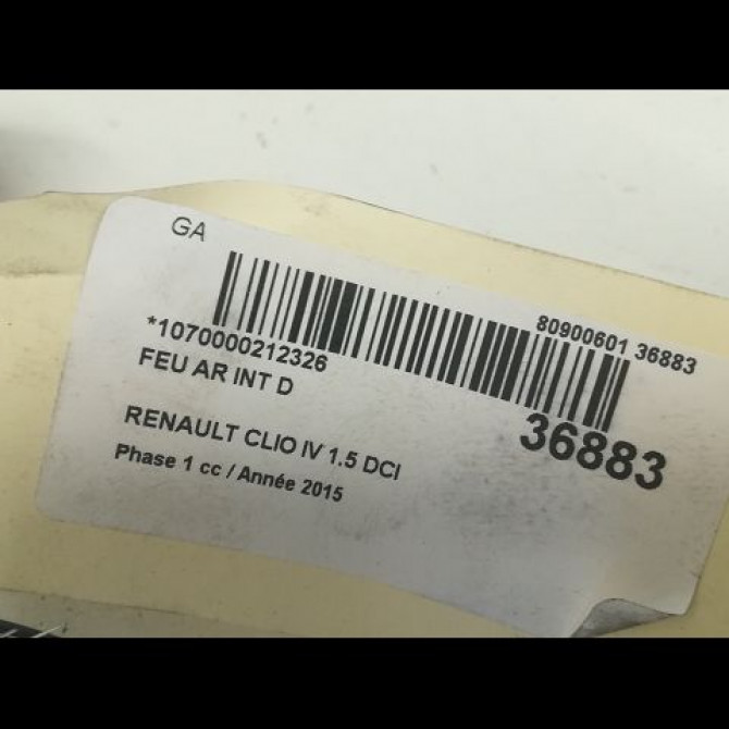 Feu arrière intérieur droit occasion RENAULT CLIO IV Phase 1 07-2012->... 1.5 DCI 90ch 3