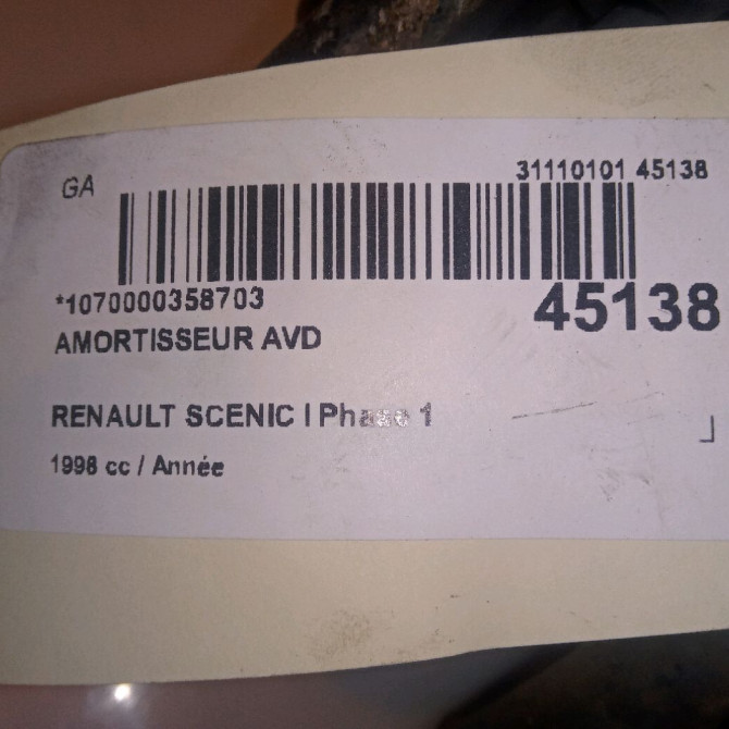 Amortisseur avant droit occasion RENAULT SCENIC I Phase 1 09-1996->08-1999 543021082R 5
