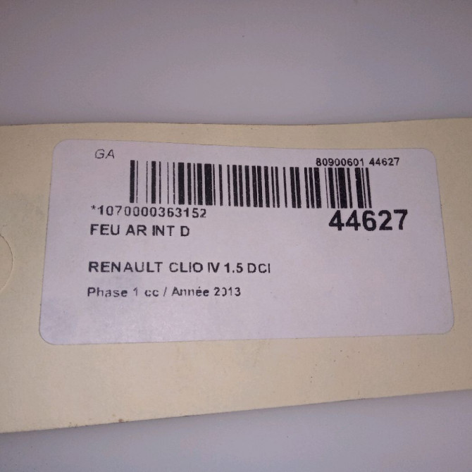 Feu arrière intérieur droit occasion RENAULT CLIO IV Phase 1 07-2012->... 1.5 DCI 90ch 4