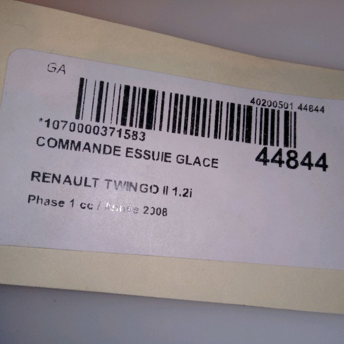 Commande essuie glace occasion RENAULT TWINGO II Phase 1 06-2007->11-2011 1.2i 60ch 7701048915 4
