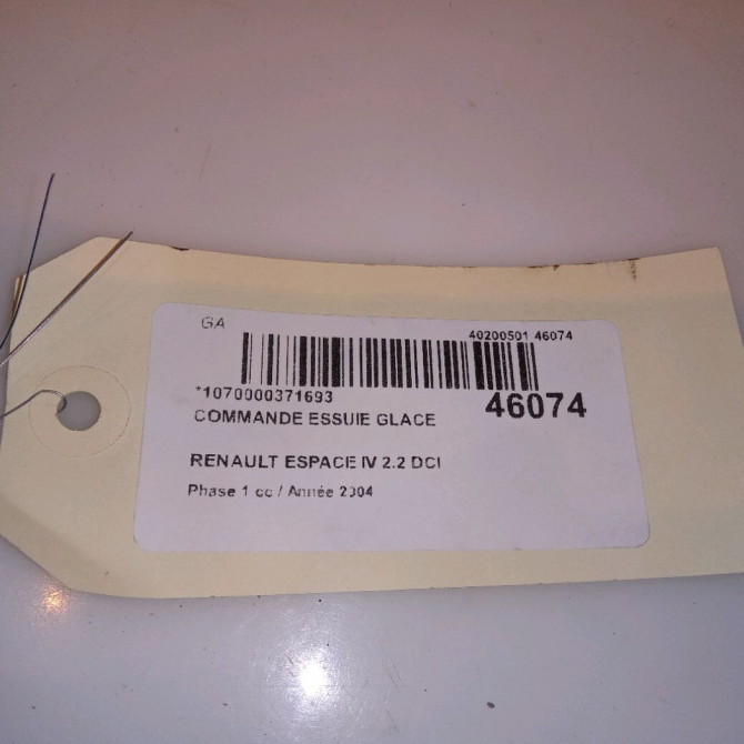 Commande essuie glace occasion RENAULT ESPACE IV Phase 1 09-2002->03-2006 2.2 DCI 7701048915 4