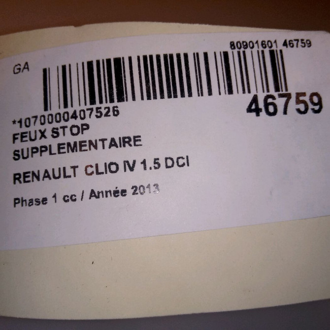 Feux stop supplementaire occasion RENAULT CLIO IV Phase 1 07-2012->... 1.5 DCI 90ch 265902759R 5