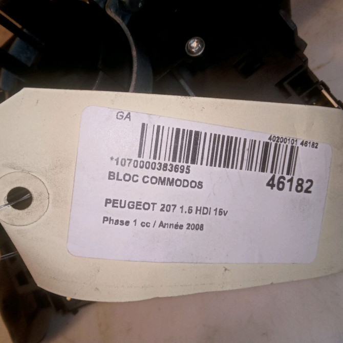 Bloc commodos occasion PEUGEOT 207 Phase 1 04-2006->06-2013 1.6 HDI 16v 110ch 6242SL 7