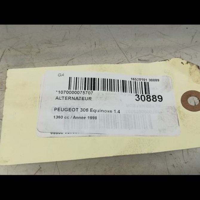 Alternateur occasion PEUGEOT 306 Phase 1 09-1994->03-1997 1.4i 75ch 57055Z 6