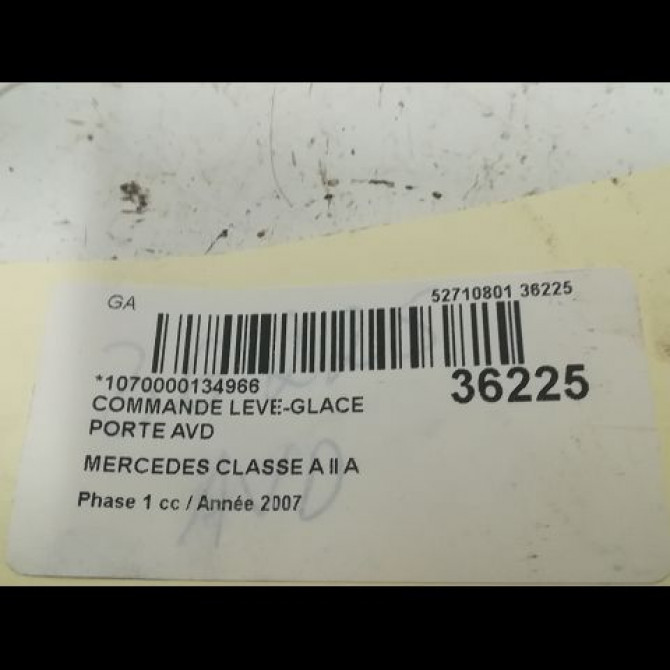 Commande lève-glace porte avant droite occasion MERCEDES CLASSE A II Phase 1 12-2004->04-2008 A 180 CDI 3