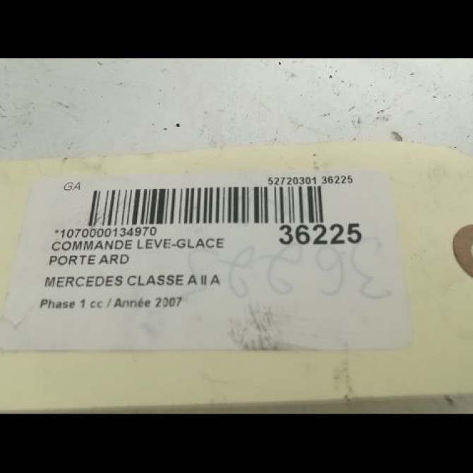 Commande leve-glace porte arrière droite occasion MERCEDES CLASSE A II Phase 1 12-2004->04-2008 A 180 CDI 25182005109174 3