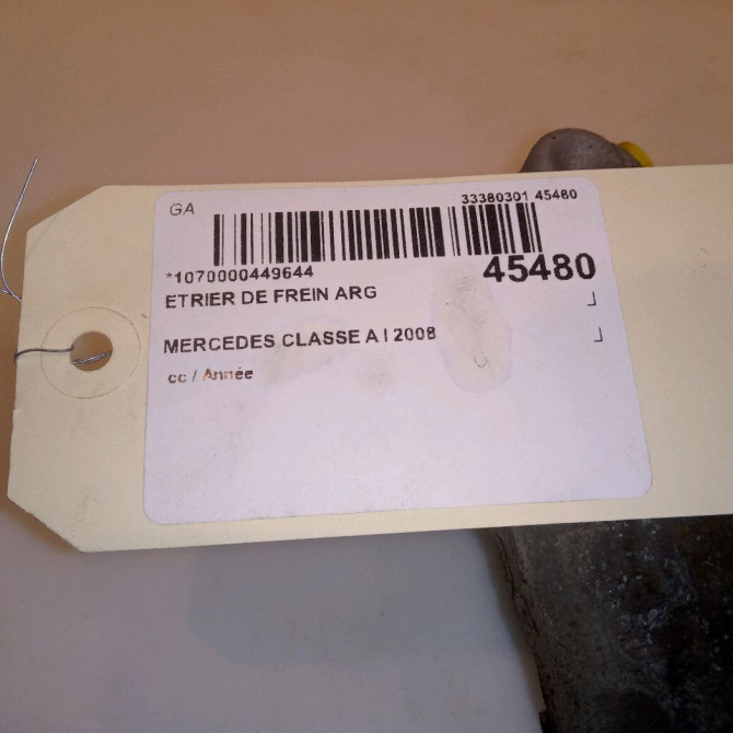 Etrier de frein arrière gauche occasion MERCEDES CLASSE A I 1694201583 4