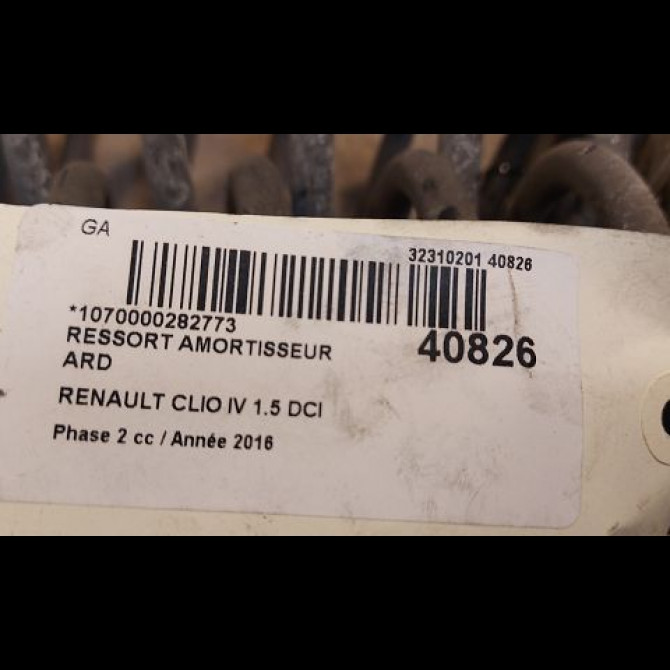 Ressort amortisseur ard occasion RENAULT CLIO IV Phase 2 08-2016->... 1.5 DCI 90ch 550202996R 2