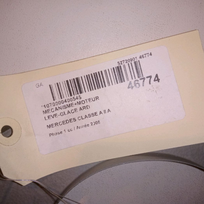 Mecanisme+moteur leve-glace ard occasion MERCEDES CLASSE A II Phase 1 12-2004->04-2008 A 180 CDI 1697303479 7