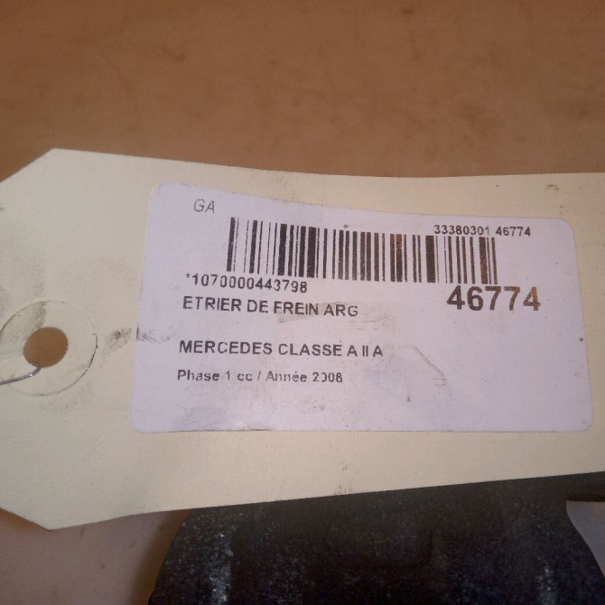 Etrier de frein arrière gauche occasion MERCEDES CLASSE A II Phase 1 12-2004->04-2008 A 180 CDI 1694201583 5
