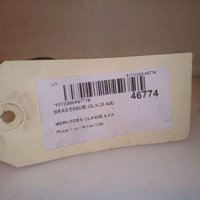 Bras essuie-glace avant droit occasion MERCEDES CLASSE A II Phase 1 12-2004->04-2008 A 180 CDI 1698200144 4