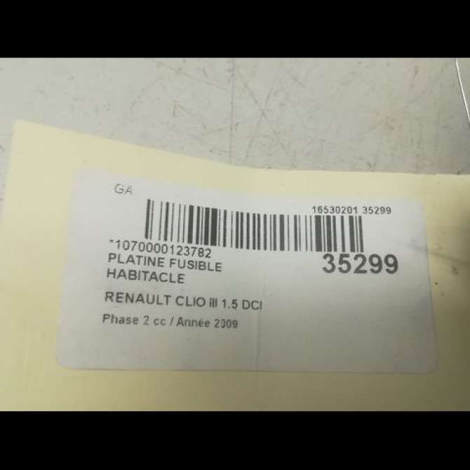 Platine fusible habitacle occasion RENAULT CLIO III Phase 2 03-2009->12-2014 1.5 DCI 85ch 3