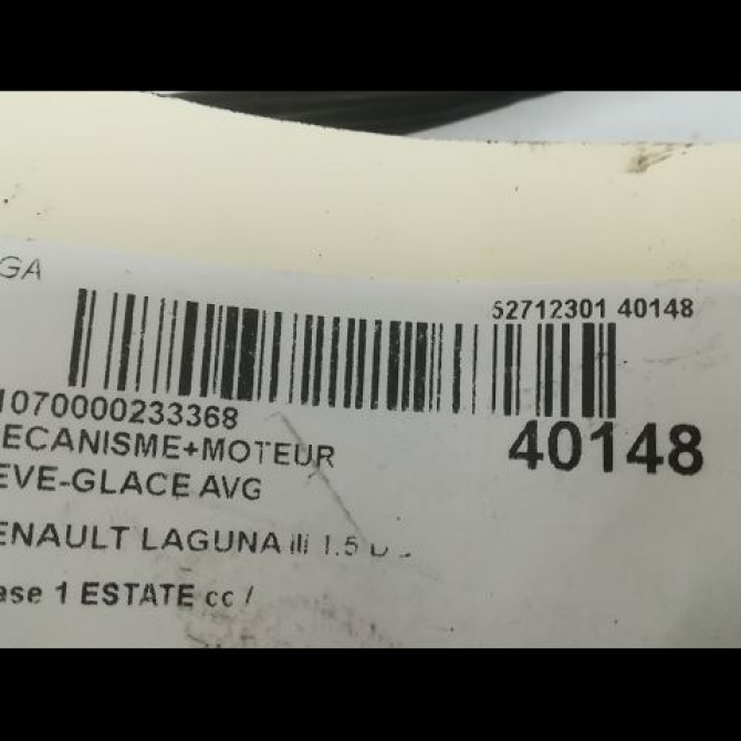 Mecanisme+moteur leve-glace avg occasion RENAULT LAGUNA III Phase 1 ESTATE 10-2007->10-2010 1.5 DCI 110ch 807010002R 3