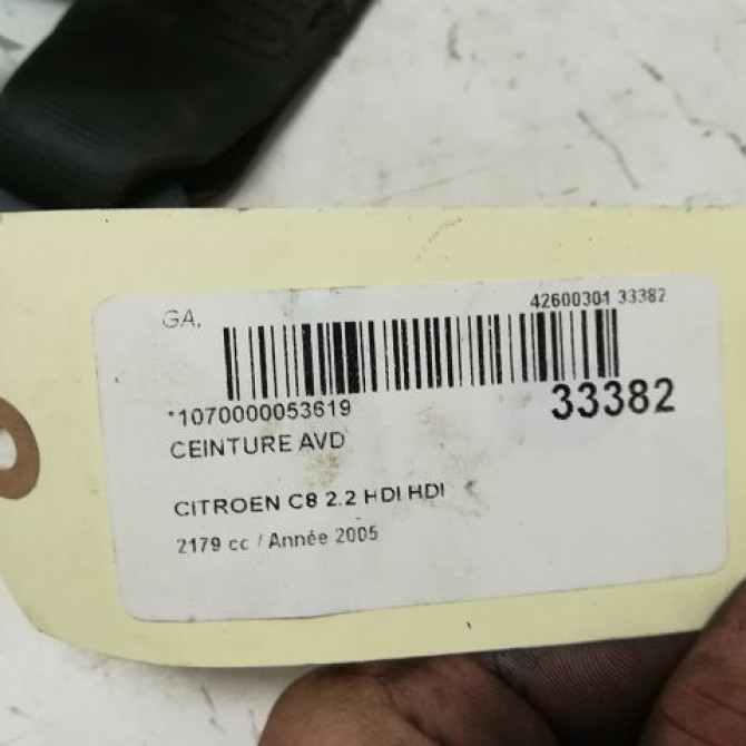 Ceinture avant droite occasion CITROEN C8 Phase 1 06-2002->... 2.2 HDi 16v 130ch 8974XE 4