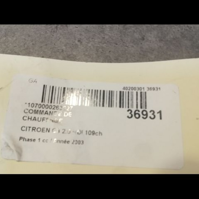 Commande de chauffage occasion CITROEN C8 Phase 1 06-2002->... 2.0 HDI 109ch 3