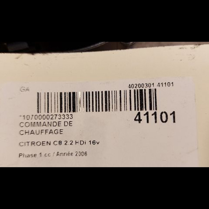 Commande de chauffage occasion CITROEN C8 Phase 1 06-2002->... 2.2 HDi 16v 130ch 3