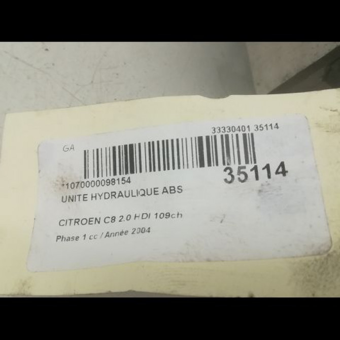 Unité hydraulique ABS occasion CITROEN C8 Phase 1 06-2002->... 2.0 HDI 109ch 4541C5 4