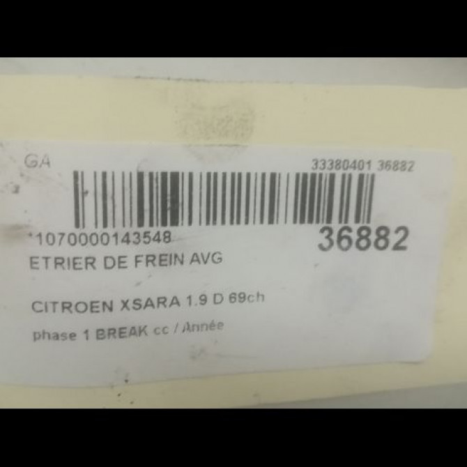 Etrier de frein avant gauche occasion CITROEN XSARA phase 1 BREAK 02-1998->09-2000 1.9 D 69ch 4401A8 3
