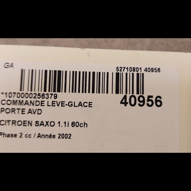Commande lève-glace porte avant droite occasion CITROEN SAXO Phase 2 09-1999->12-2004 1.1i 60ch 6552R4 3