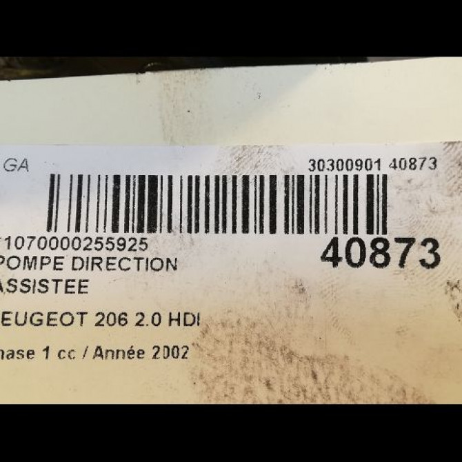 Pompe direction assistee occasion PEUGEOT 206 Phase 1 09-1998->03-2009 2.0 HDI 4007XF 3