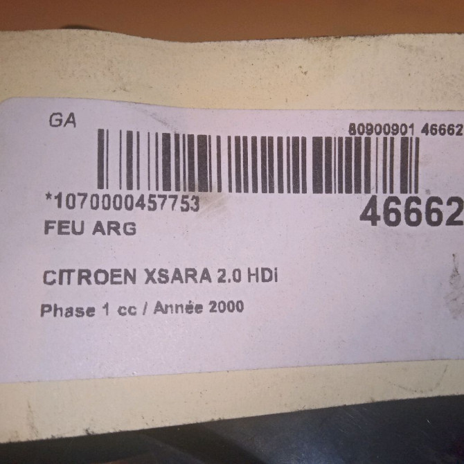 Feu arrière gauche occasion CITROEN XSARA Phase 1 02-1998->09-2000 2.0 HDi 90ch 6350J5 4