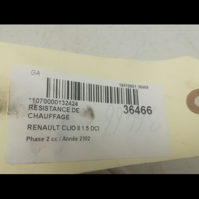 Resistance de chauffage occasion RENAULT CLIO II Phase 2 06-2001->07-2006 1.5 DCI 65ch 7701050900 4
