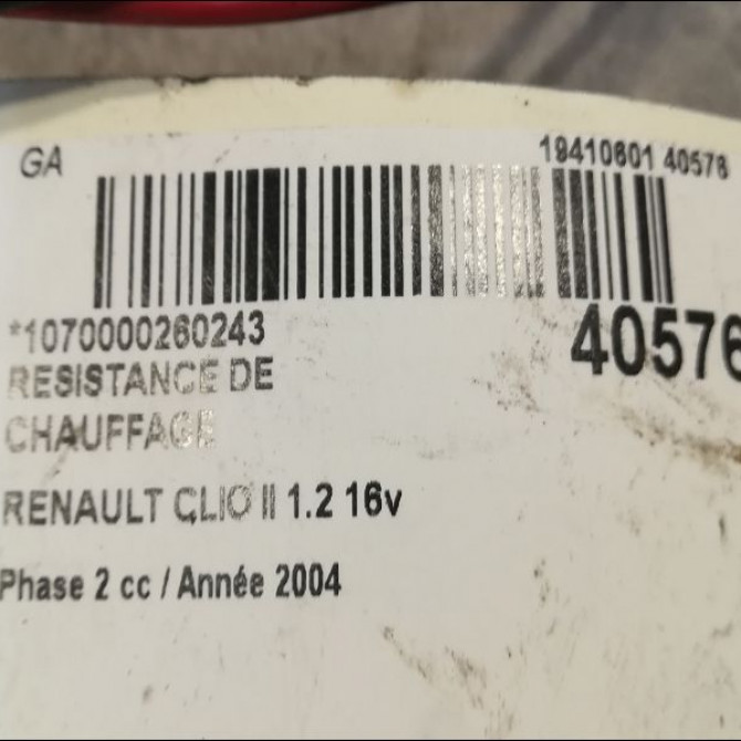 Resistance de chauffage occasion RENAULT CLIO II Phase 2 06-2001->07-2006 1.2 16v 7701050900 3