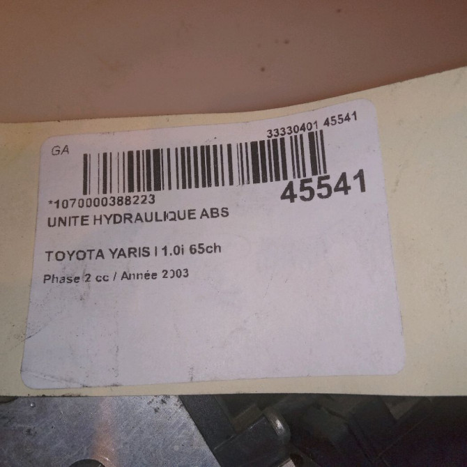 Unité hydraulique ABS occasion TOYOTA YARIS I Phase 2 03-2003->12-2005 1.0i 65ch 440500D012 5