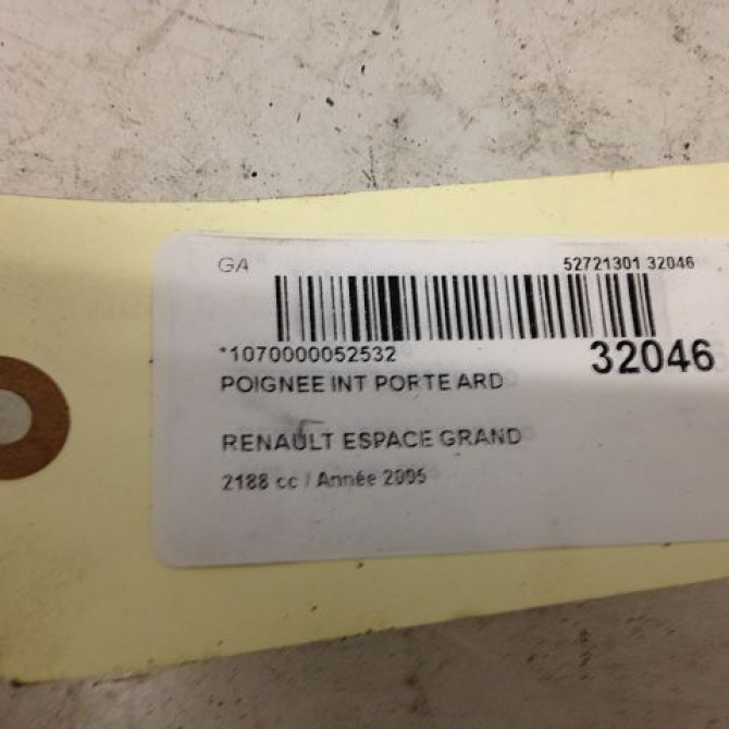 Poignee int porte ard occasion RENAULT ESPACE IV Phase 1 09-2002->03-2006 2.2 DCI 8200000724 3