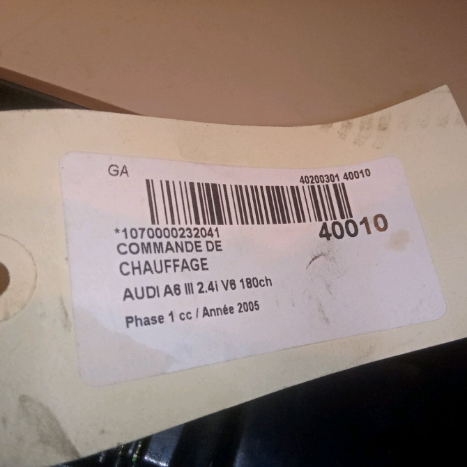 Commande de chauffage occasion AUDI A6 III Phase 1 05-2004->10-2008 2.4i V6 180ch 4