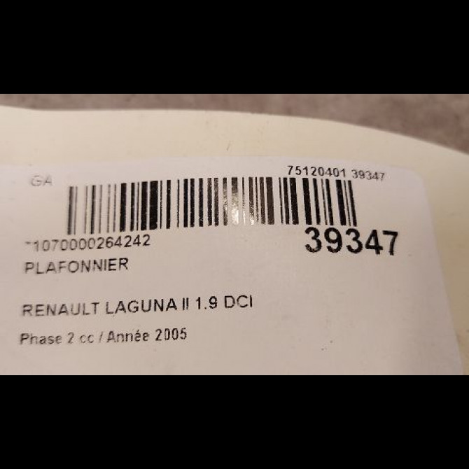 Plafonnier occasion RENAULT LAGUNA II Phase 2 03-2005->09-2007 1.9 DCI 120ch 8200003037 3