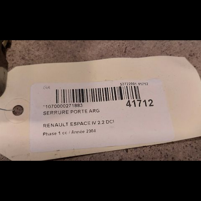 Serrure porte arg occasion RENAULT ESPACE IV Phase 1 09-2002->03-2006 2.2 DCI 150ch 8200017963 4