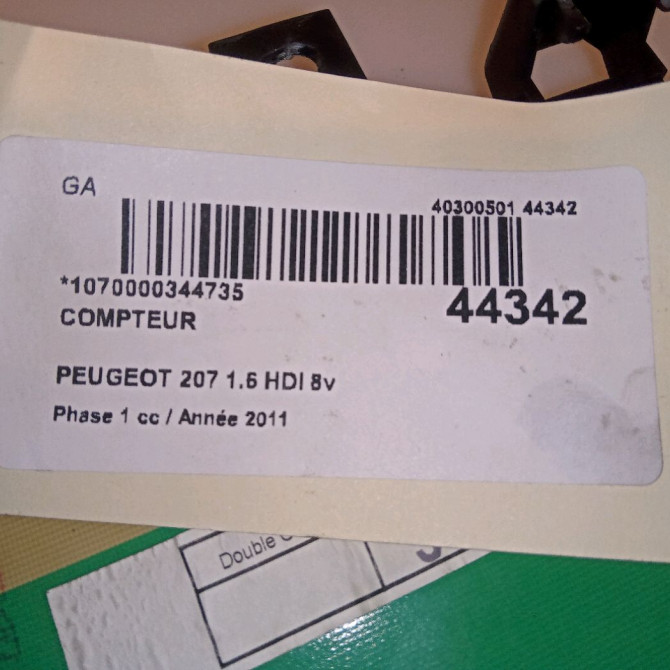 Compteur occasion PEUGEOT 207 Phase 1 04-2006->06-2013 1.6 HDI 8v 92ch 6103JL 4