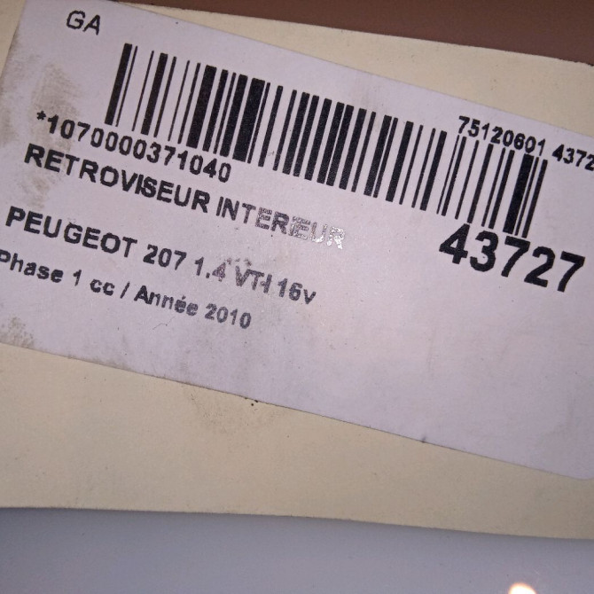 Retroviseur interieur occasion PEUGEOT 207 Phase 1 04-2006->06-2013 1.4 VTI 16v 95ch 8154CS 4
