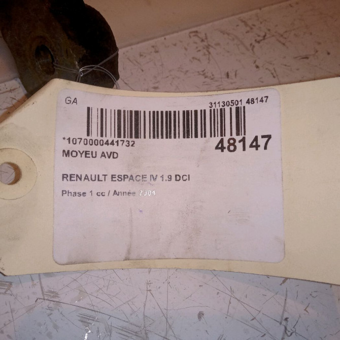Moyeu avd occasion RENAULT ESPACE IV Phase 1 09-2002->03-2006 1.9 DCI 8200570190 4