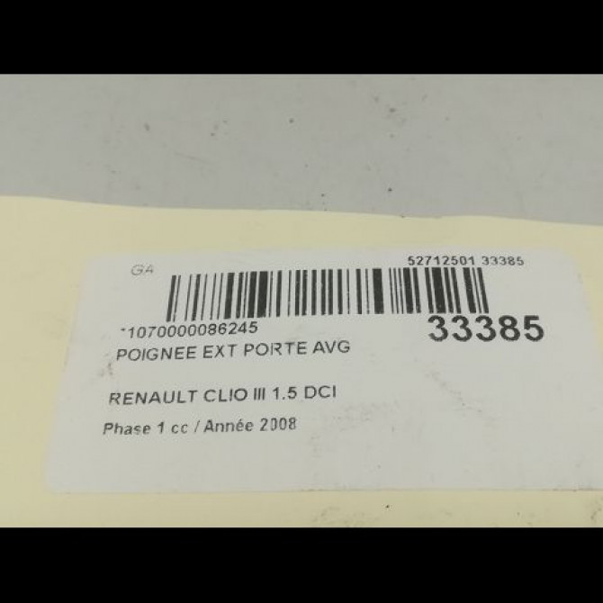 Poignee ext porte avg occasion RENAULT CLIO III Phase 1 09-2005->03-2009 1.5 DCI 70ch 7701475753 3
