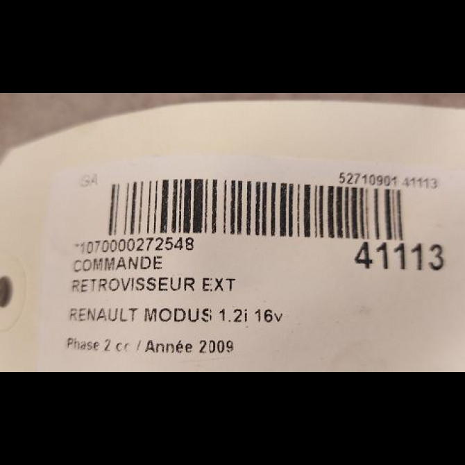 Commande rétroviseurs extérieures électriques occasion RENAULT MODUS Phase 2 01-2008->12-2012 1.2i 16v 80ch 8200214919 2
