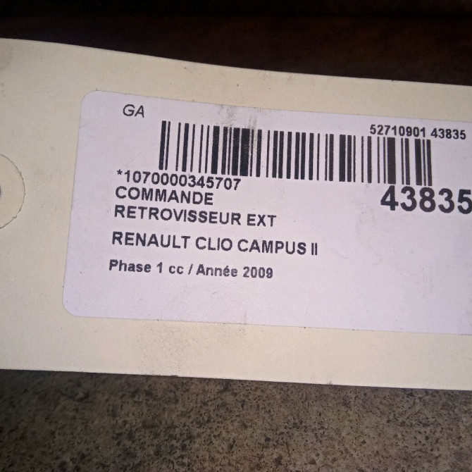 Commande rétroviseurs extérieures électriques occasion RENAULT CLIO CAMPUS II Phase 1 07-2006->07-2009 1.5 DCI 65ch 8200214919 3