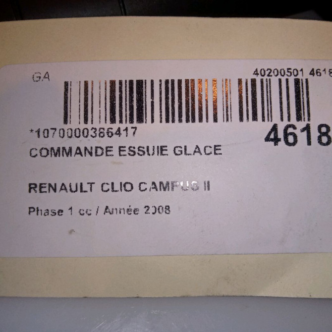 Commande essuie glace occasion RENAULT CLIO CAMPUS II Phase 1 07-2006->07-2009 1.5 DCI 65ch 5
