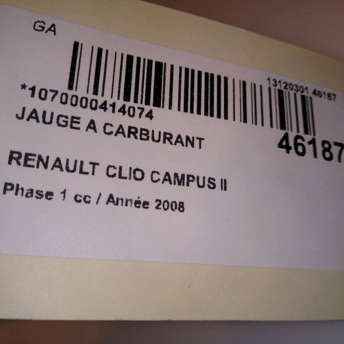 Jauge a carburant occasion RENAULT CLIO CAMPUS II Phase 1 07-2006->07-2009 1.5 DCI 65ch 8200907347 6