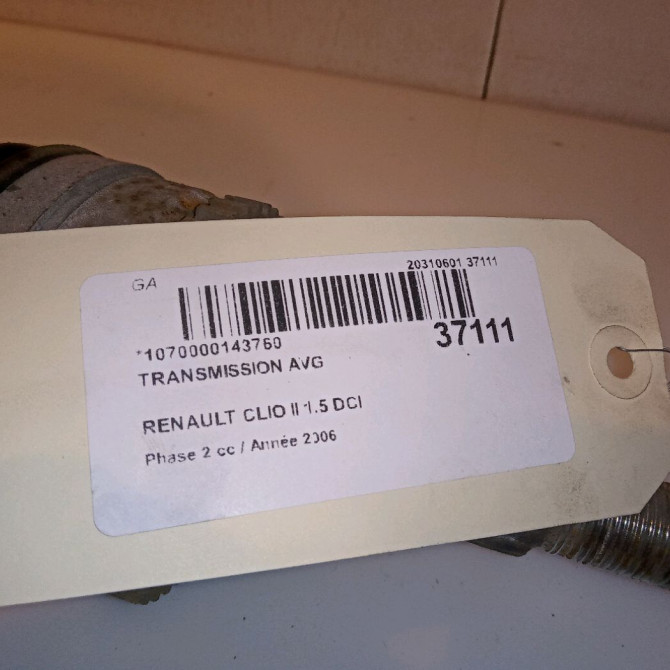 Transmission avant gauche occasion RENAULT CLIO II Phase 2 06-2001->07-2006 1.5 DCI 65ch 8200543868 5