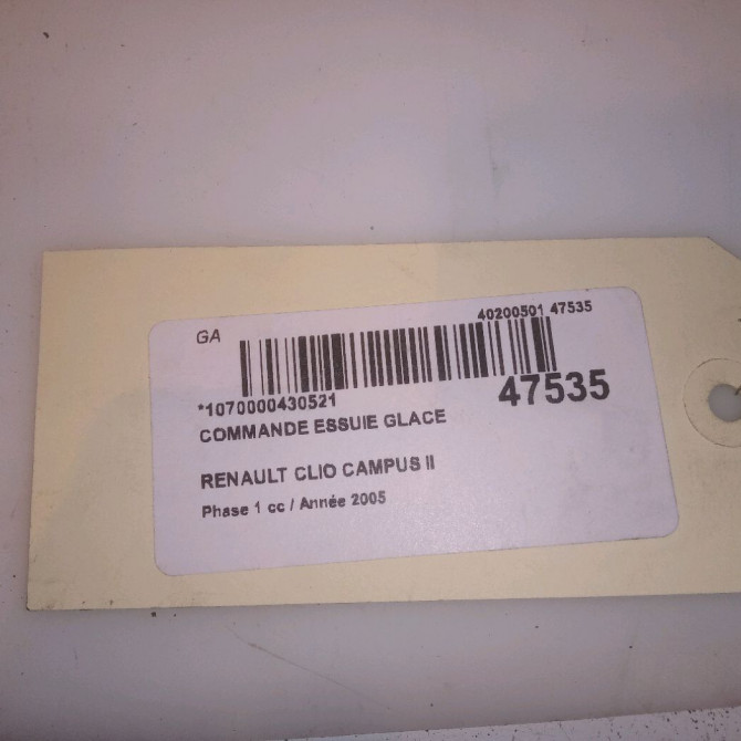 Commande essuie glace occasion RENAULT CLIO CAMPUS II Phase 1 07-2006->07-2009 1.2i 4