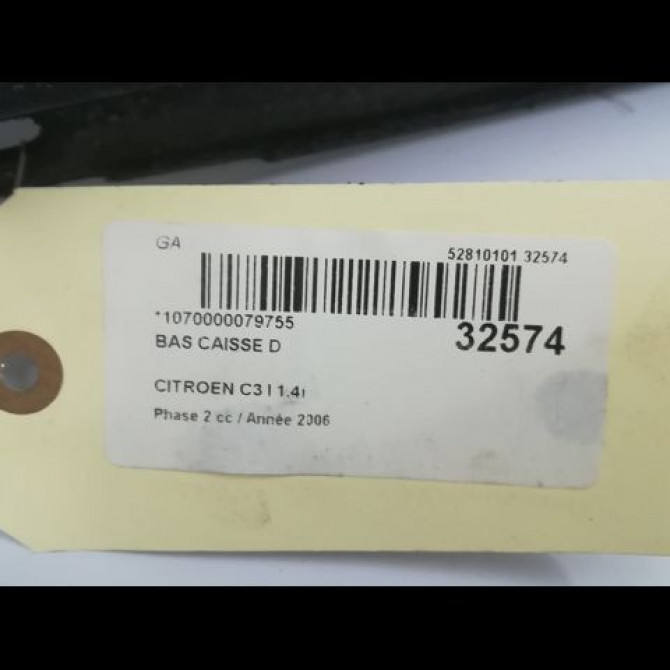 Bas caisse d occasion CITROEN C3 I Phase 2 10-2005->12-2010 1.4i 7010K7 2