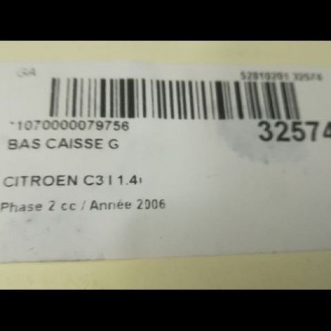 Bas caisse g occasion CITROEN C3 I Phase 2 10-2005->12-2010 1.4i 7009F4 2