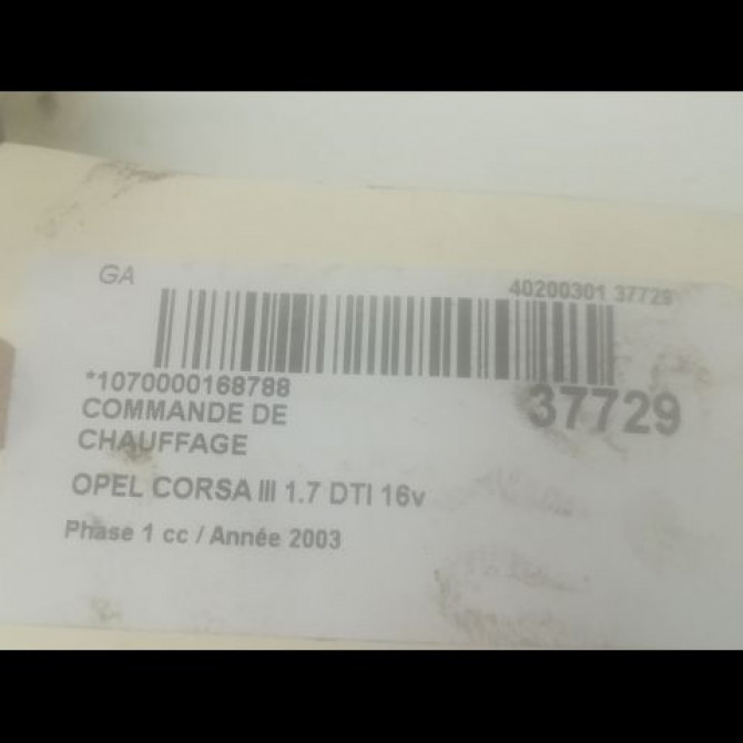 Commande de chauffage occasion OPEL CORSA III Phase 1 10-2000->08-2003 1.7 DTI 16v 75ch 24407689 3