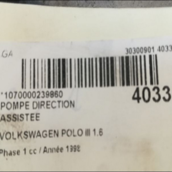 Pompe direction assistee occasion VOLKSWAGEN POLO III Phase 1 10-1994->11-1999 1.6 3