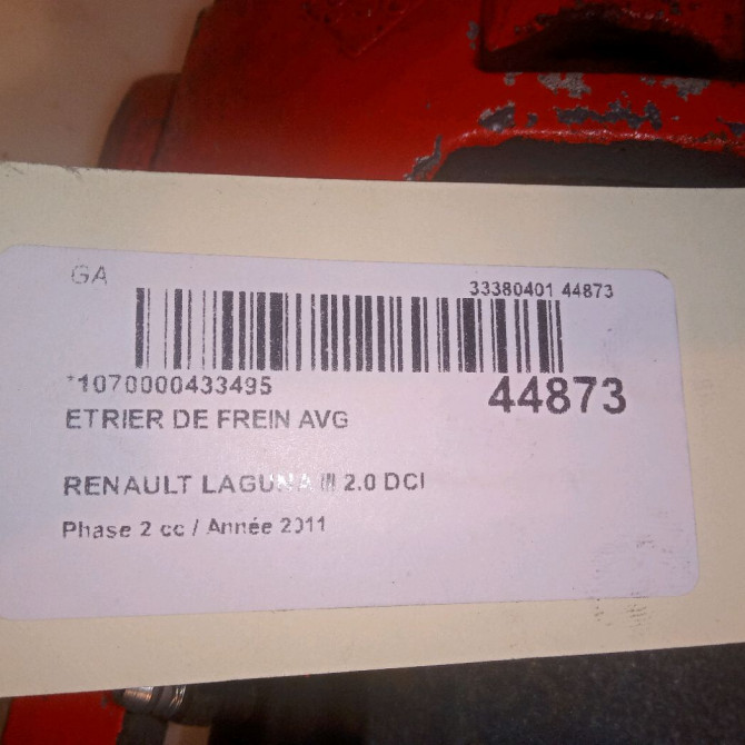 Etrier de frein avant gauche occasion RENAULT LAGUNA III Phase 2 11-2010->03-2013 2.0 DCI 16v 130ch 410110004R 4