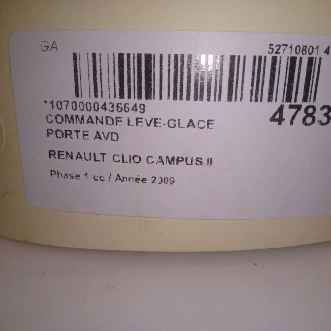 Commande lève-glace porte avant droite occasion RENAULT CLIO CAMPUS II Phase 1 07-2006->07-2009 1.5 DCI 65ch 8200634245 4