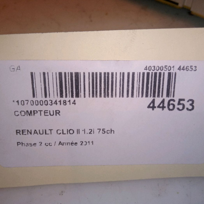Compteur occasion RENAULT CLIO II Phase 2 06-2001->07-2006 1.2i 75ch 8200276525 6